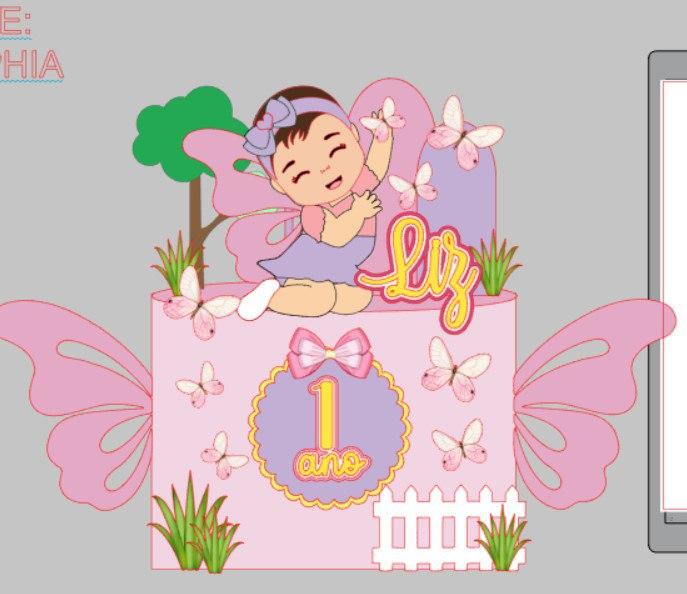 Arquivo de corte topo de bolo Jardim