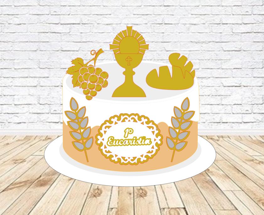Arquivo de corte topo de bolo Primeira Comunhão