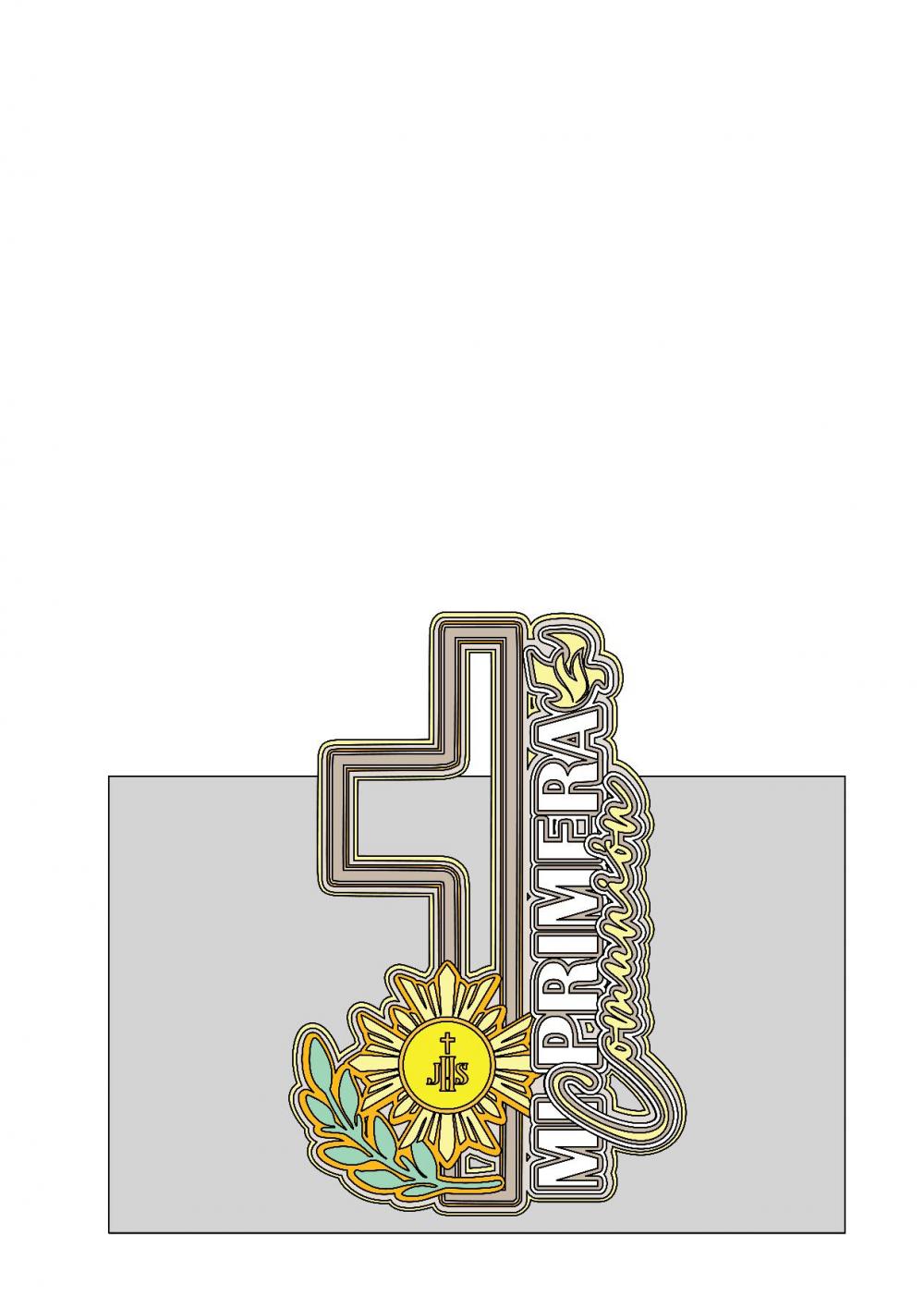 Arquivo de corte topo de bolo Primeira Comunhão