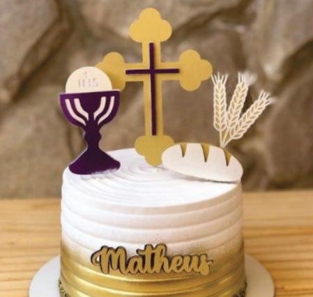 Arquivo de corte topo de bolo Primeira Comunhão