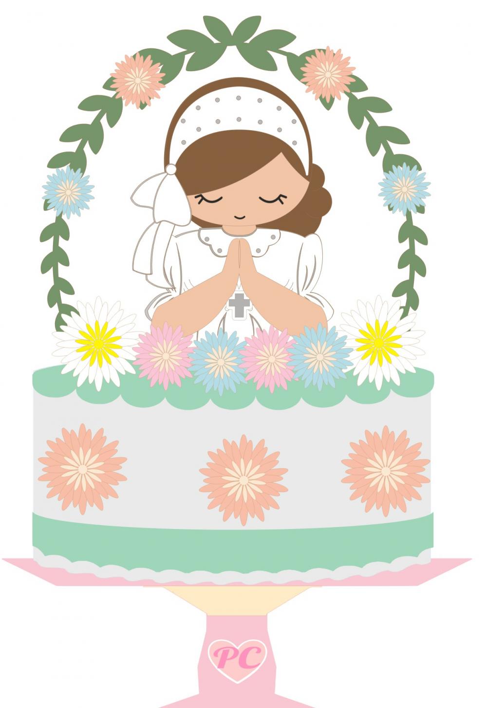 Arquivo de corte topo de bolo Primeira Comunhão