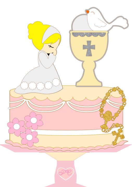 Arquivo de corte topo de bolo Primeira Comunhão