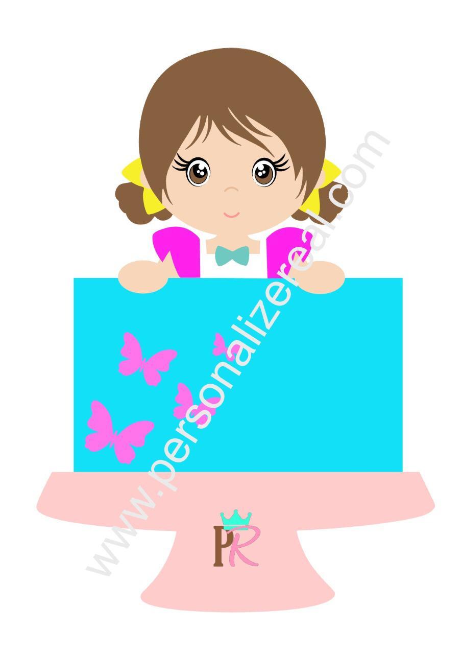 Arquivo de corte  Topo de Bolo Menina