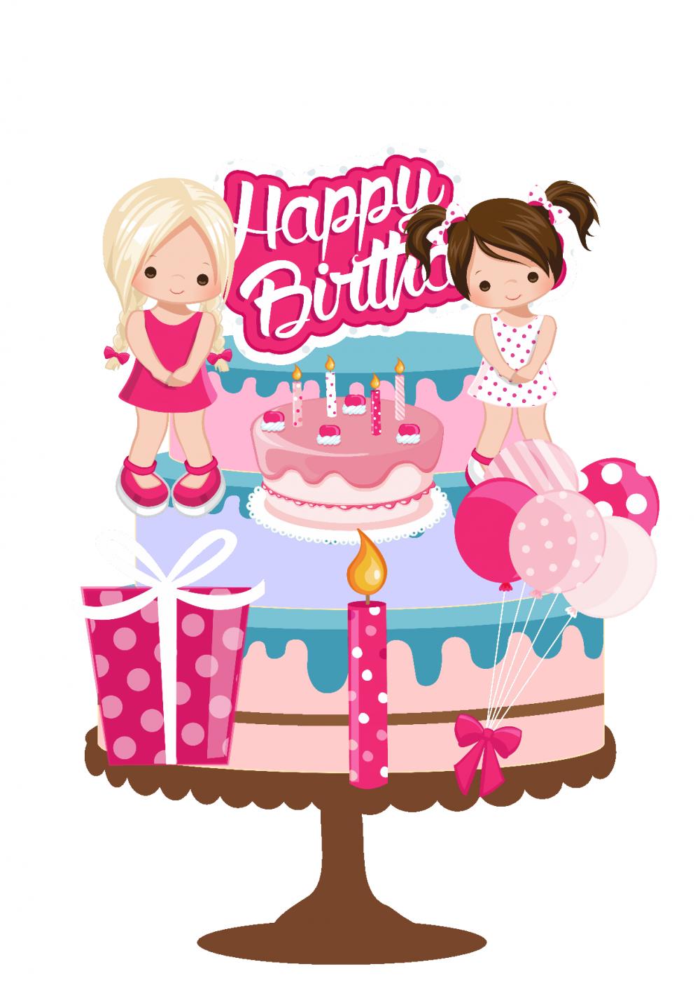 Arquivo de corte  Topo de Bolo Menina