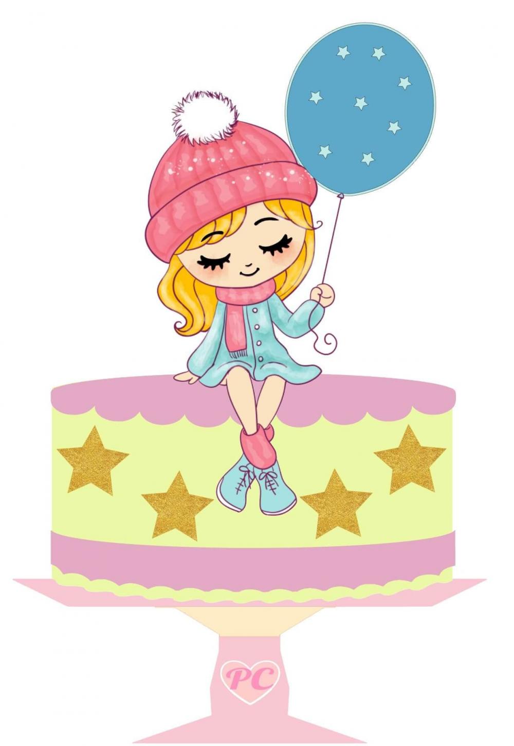 Arquivo de corte  Topo de Bolo Menina