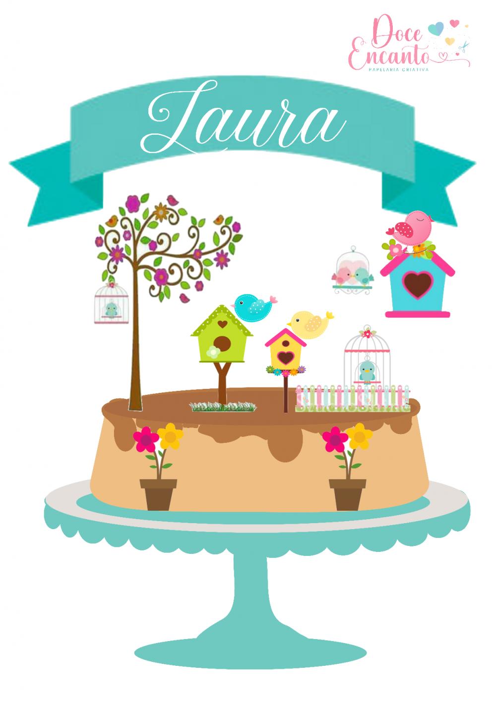 Arquivo de corte topo de bolo Jardim