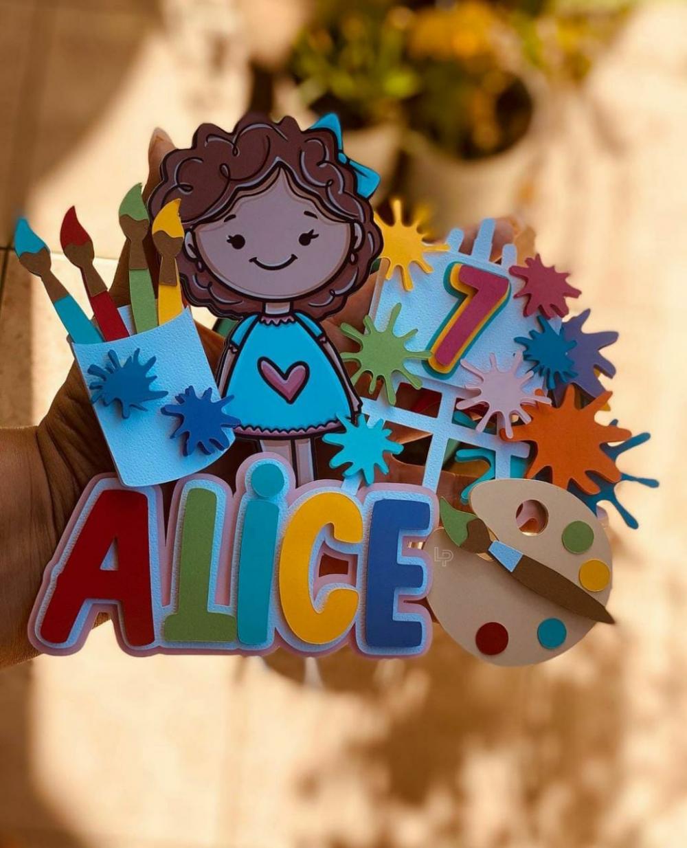 Arquivo de corte topo de bolo Pintando o 7