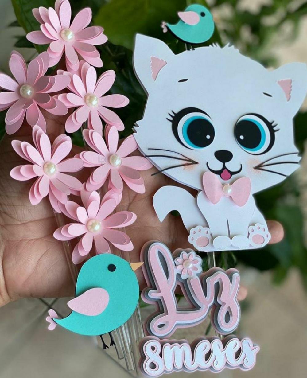 Arquivo de corte topo de bolo gatinho