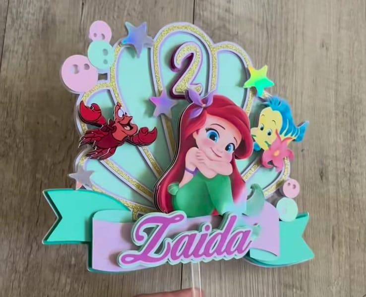 Arquivo de corte topo de bolo Ariel