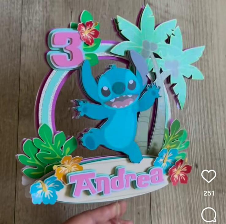 Arquivo de corte topo de bolo Stitch