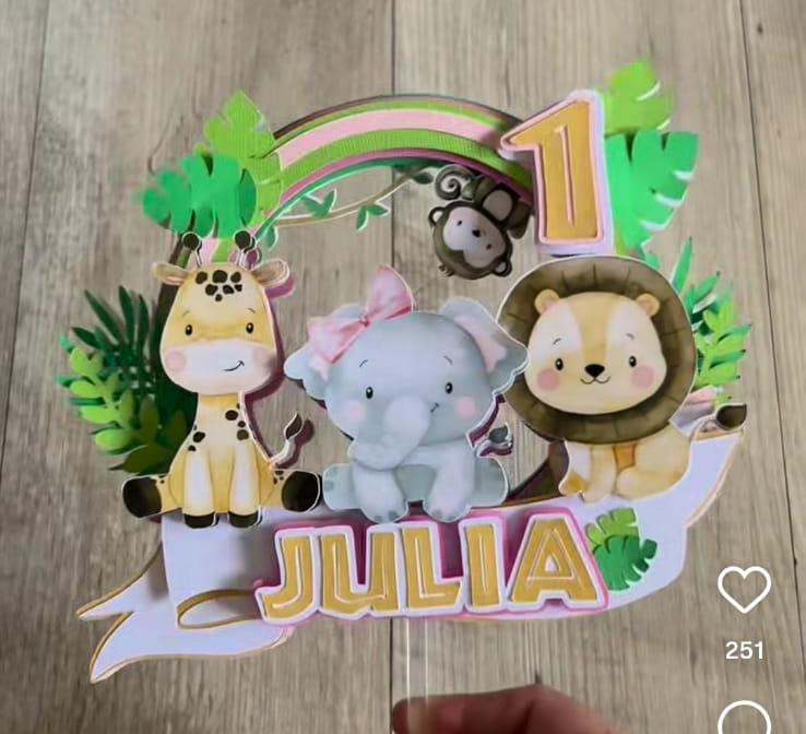 Topo de bolo Safari