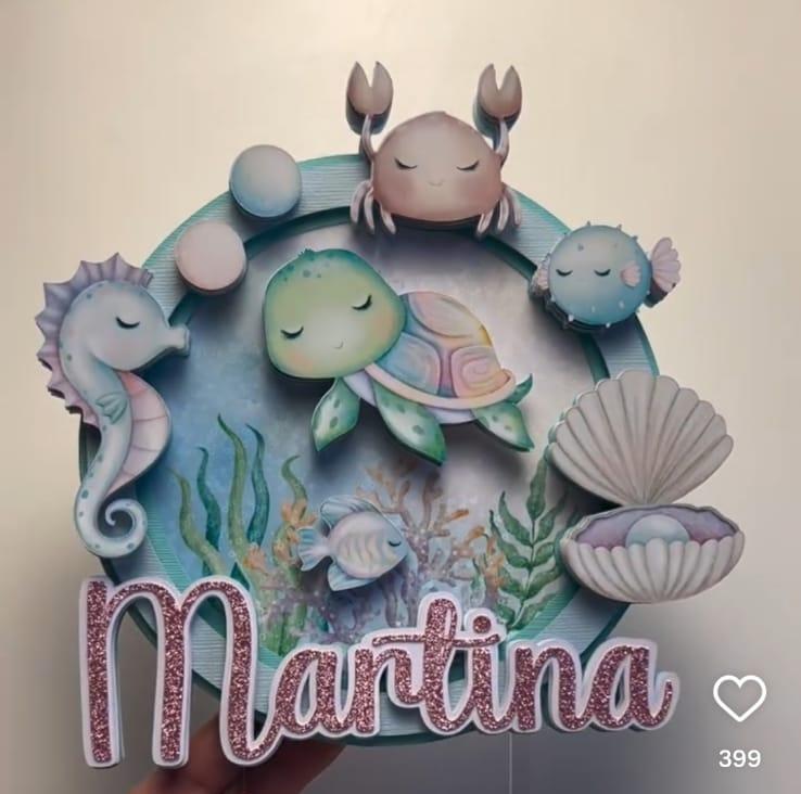 Topo de Bolo Fundo do Mar