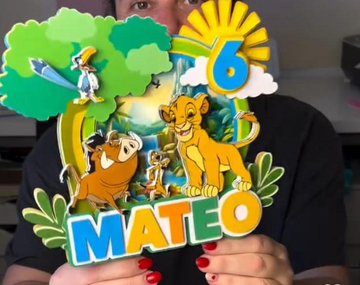 Arquivo de corte topo de bolo rei leão