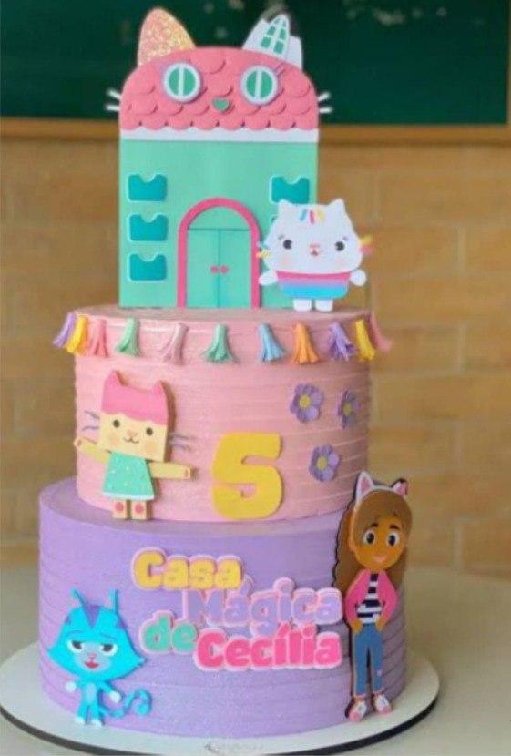 Arquivo de corte topo de bolo A Casa Mágica da Gabi