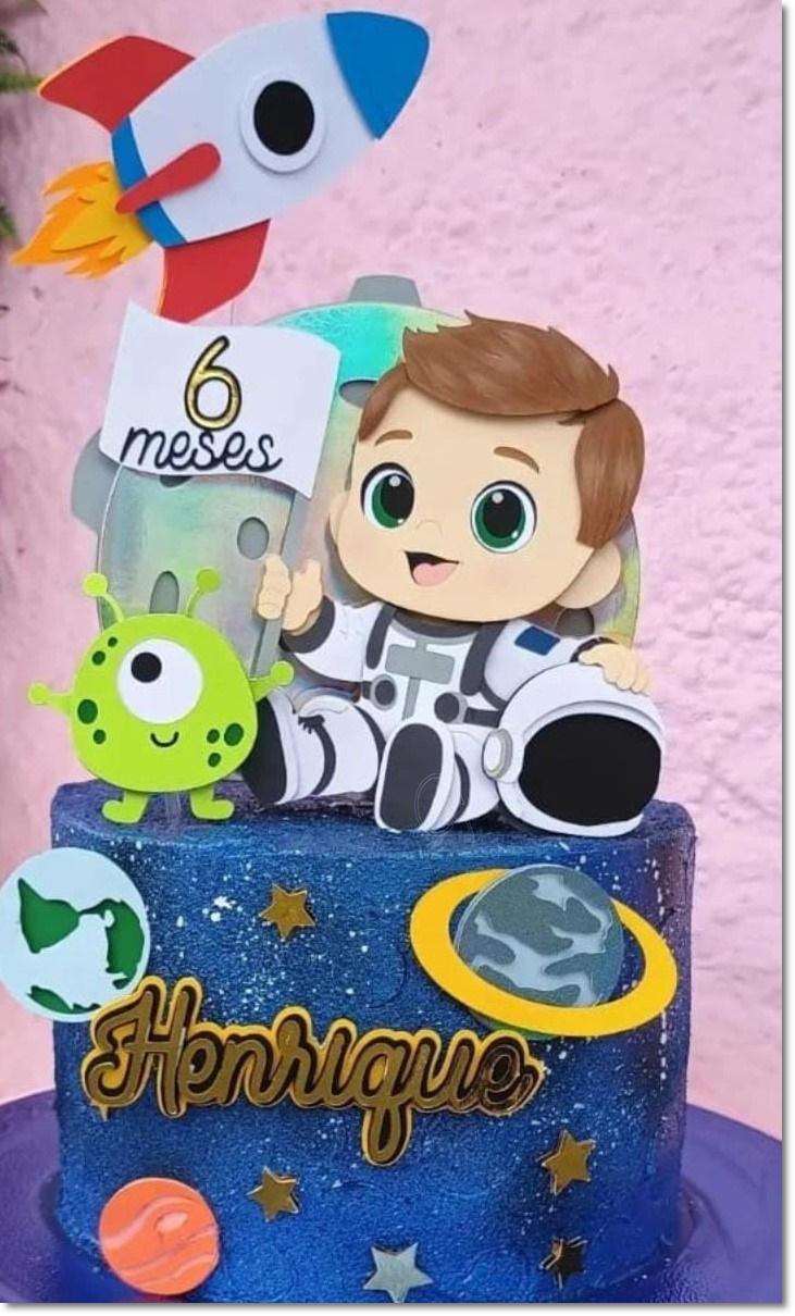 Arquivo de corte topo de bolo Astronauta