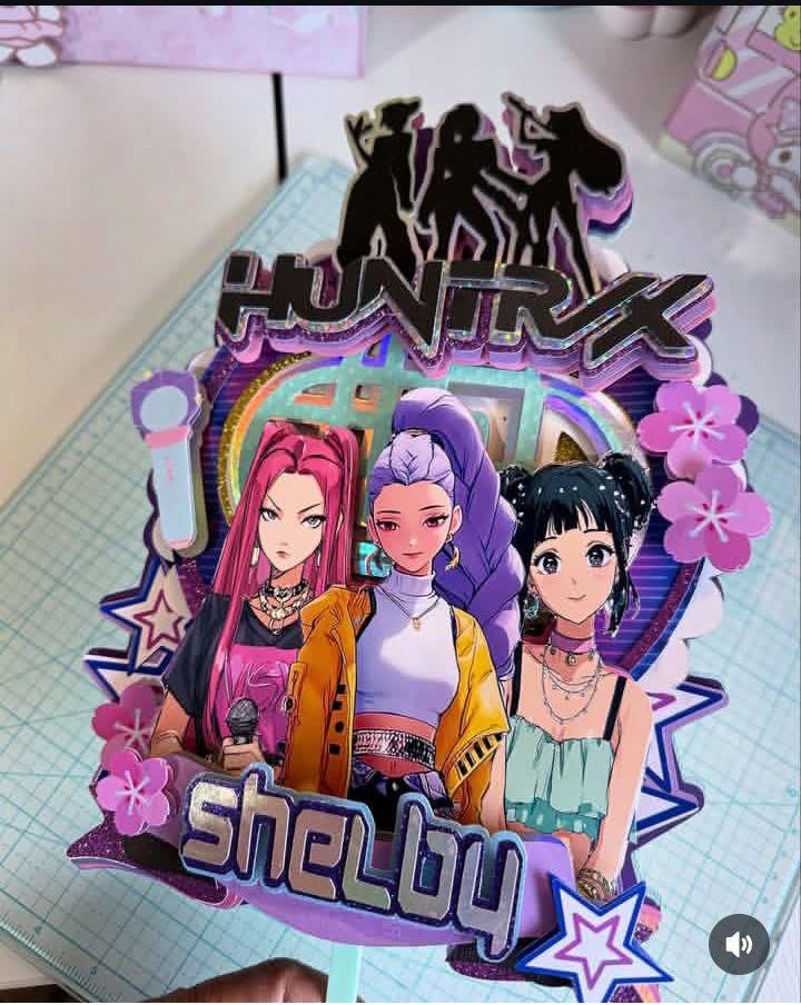 Arquivo de corte Topo de bolo Kpop Demon Hunters