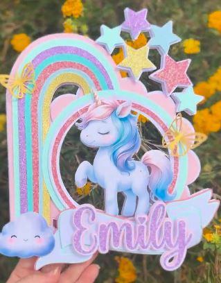 Topo de Bolo Unicórnio