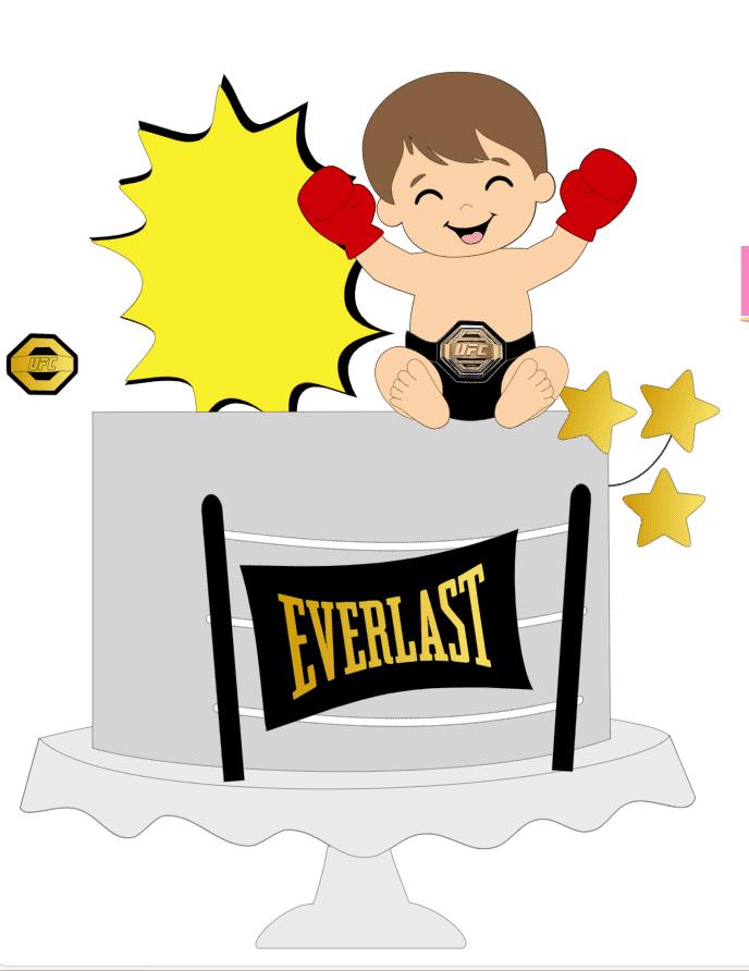 Topo de Bolo Bebe UFC