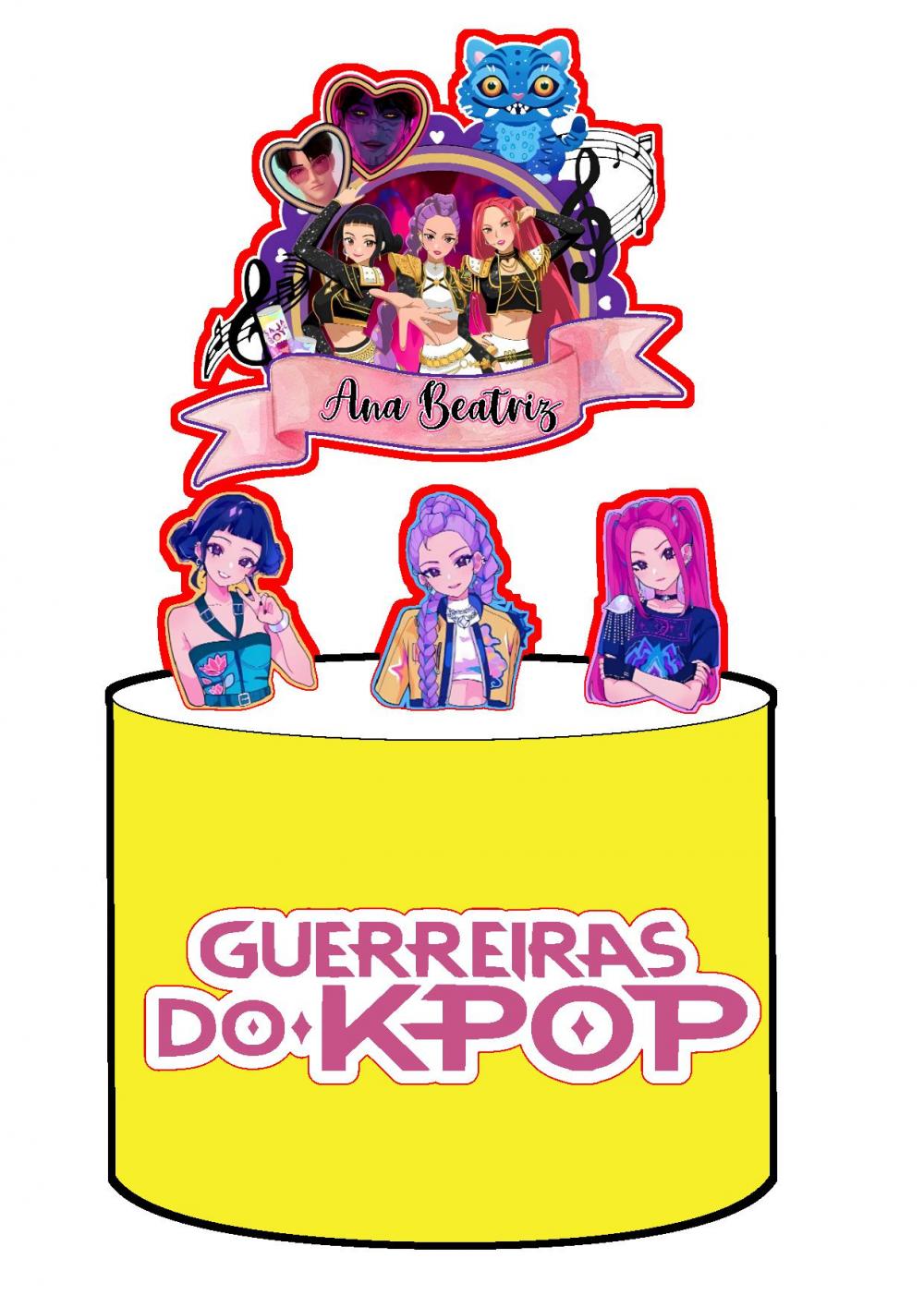 Arquivo de corte topo de bolo Kpop Demon Hunters