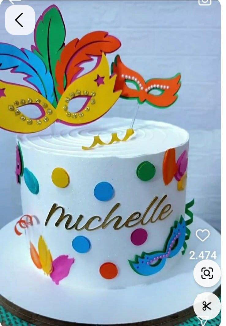 Topo de bolo carnaval