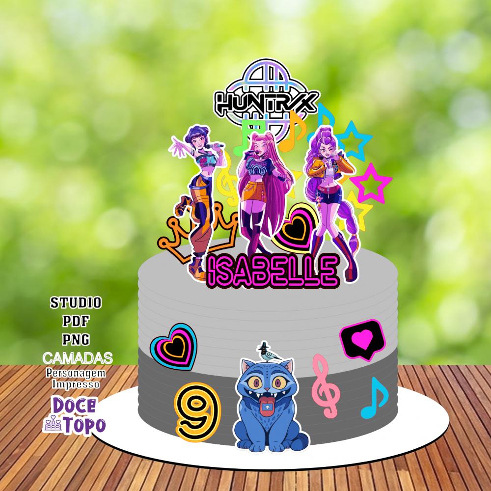 Arquivo de corte topo de bolo Kpop Demon Hunters