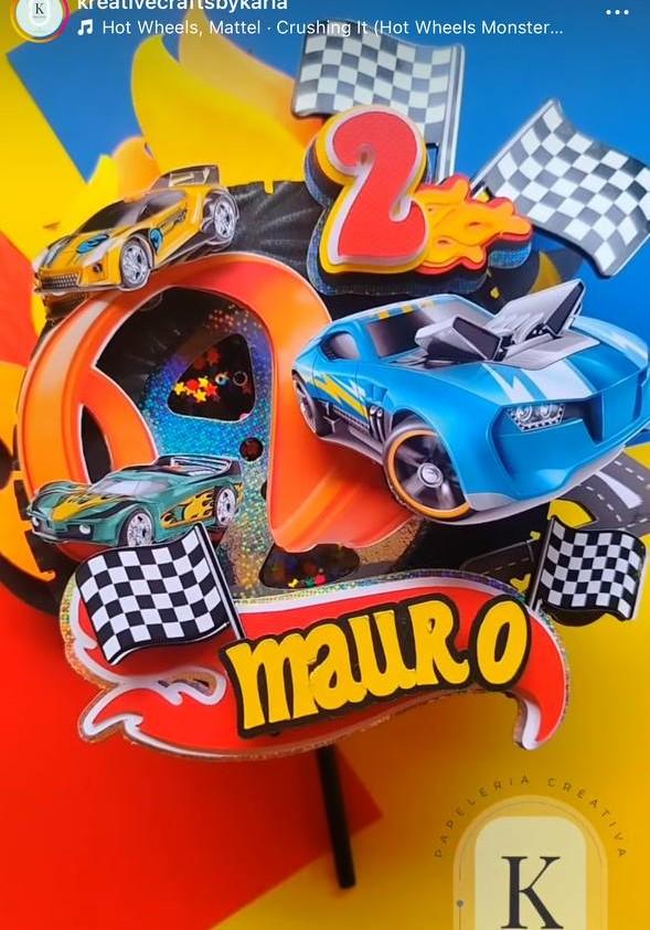 Arquivo de corte topo de bolo Hot Wheels