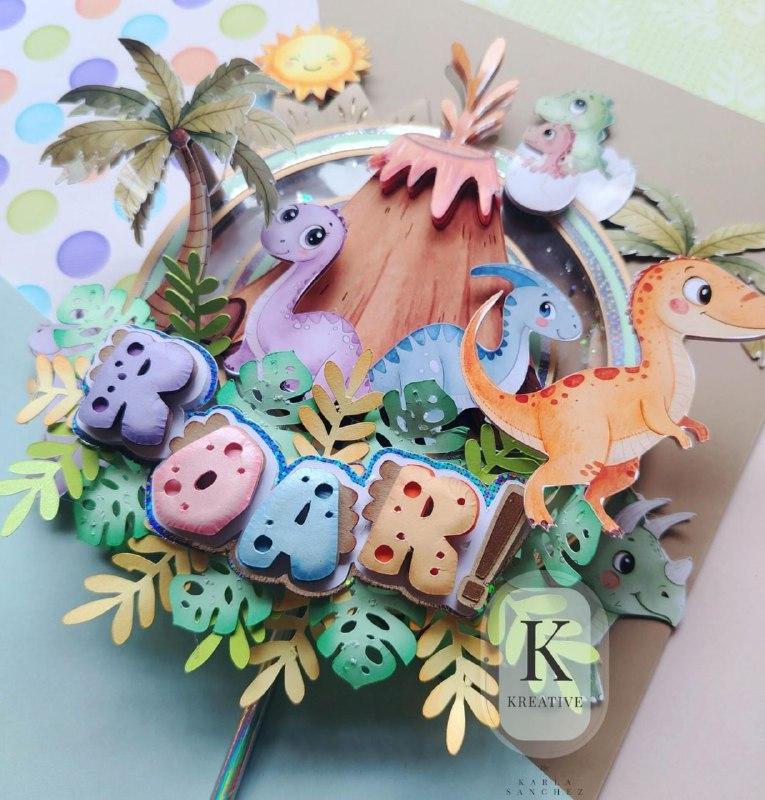 Arquivo de corte topo de bolo Dinossauro