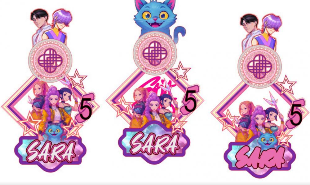 Arquivo de corte topo de bolo Kpop Demon Hunters