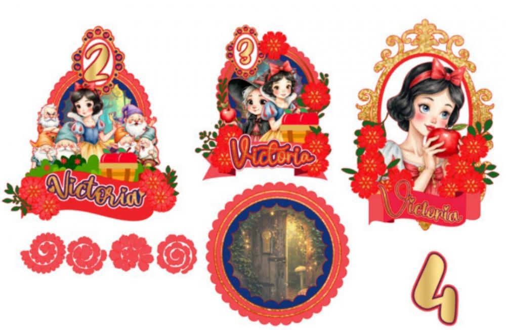 Arquivo de corte topo de bolo Branca de Neve