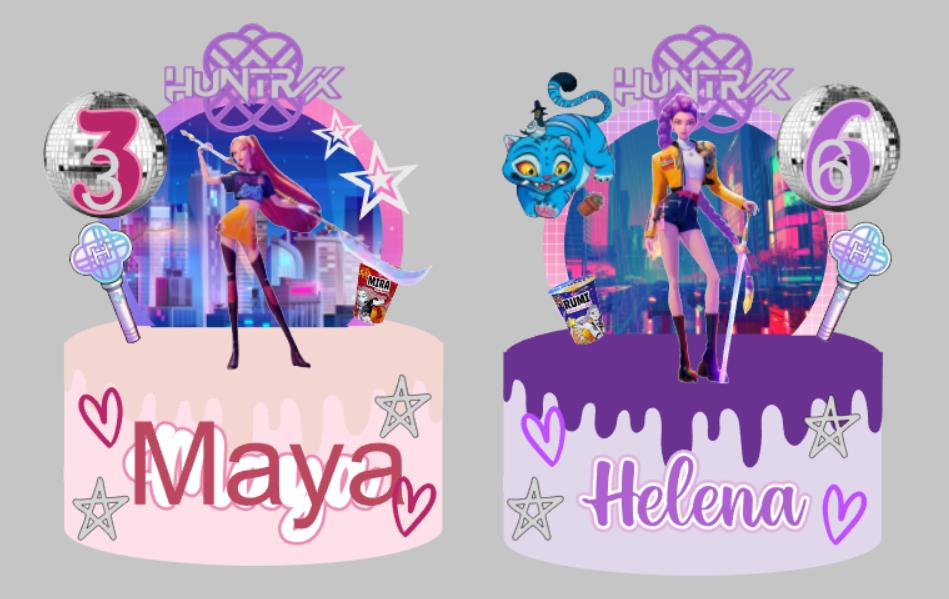 Arquivo de corte topo de bolo Kpop Demon Hunters