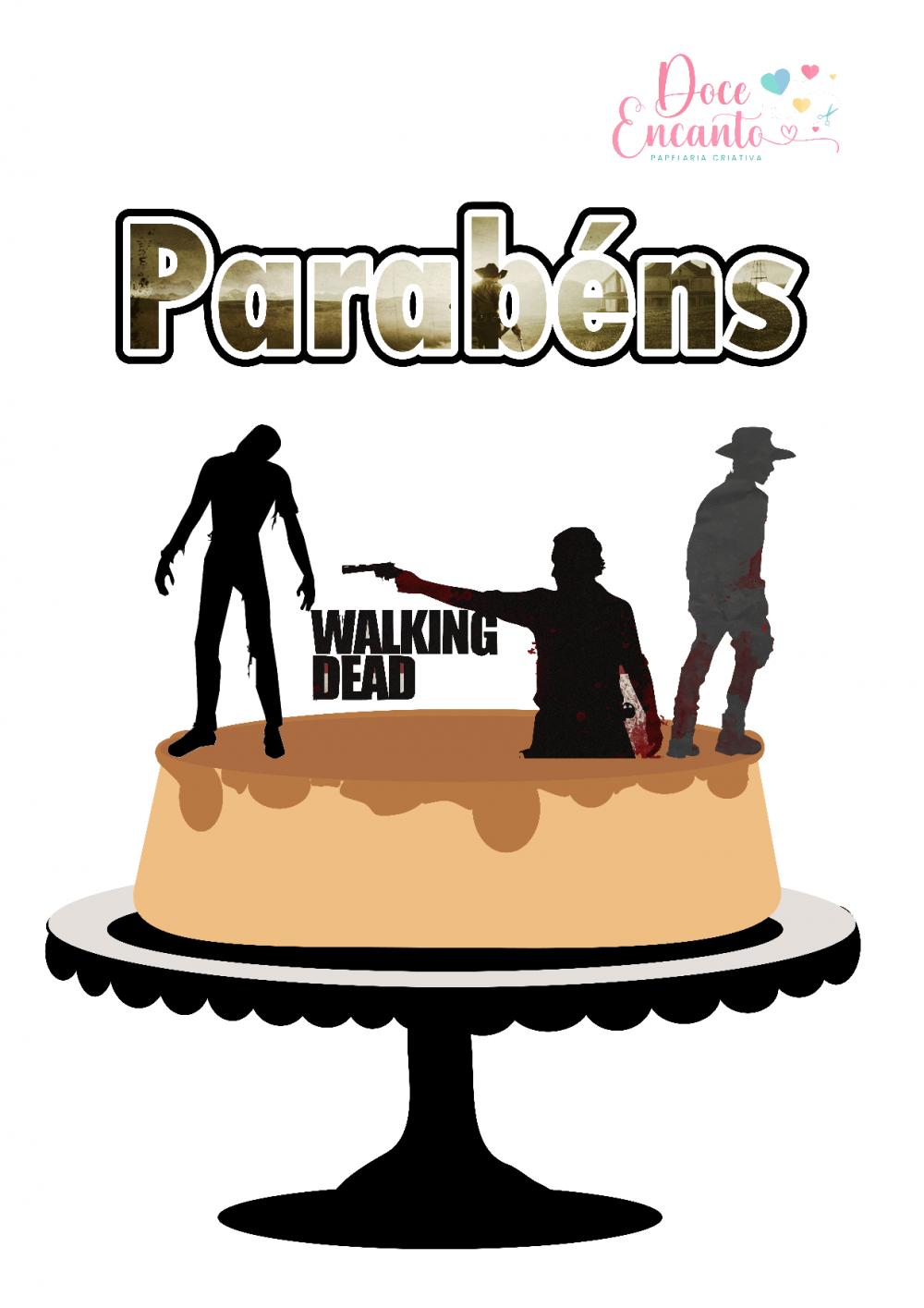 Topo de bolo Walking Dead