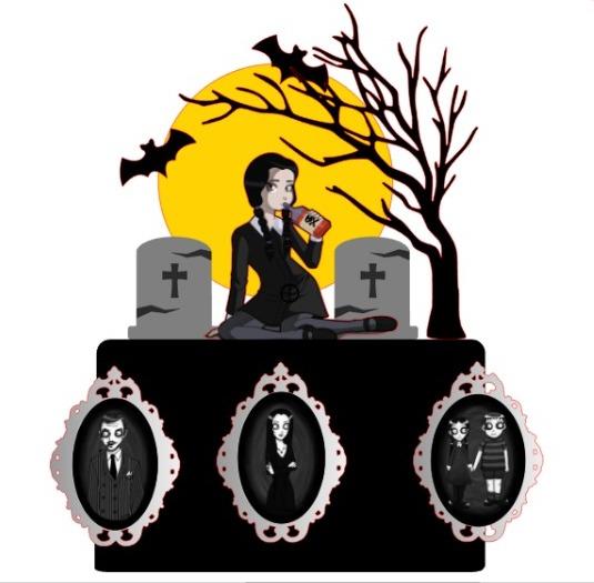 Topo de bolo Wandinha