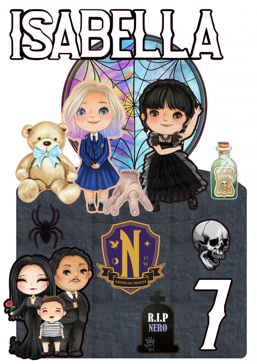 Topo de bolo Wandinha