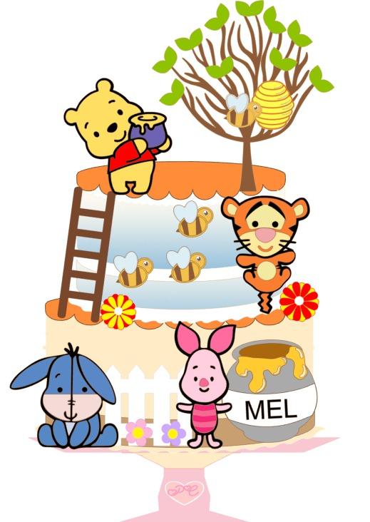 Topo de bolo Ursinho Pooh