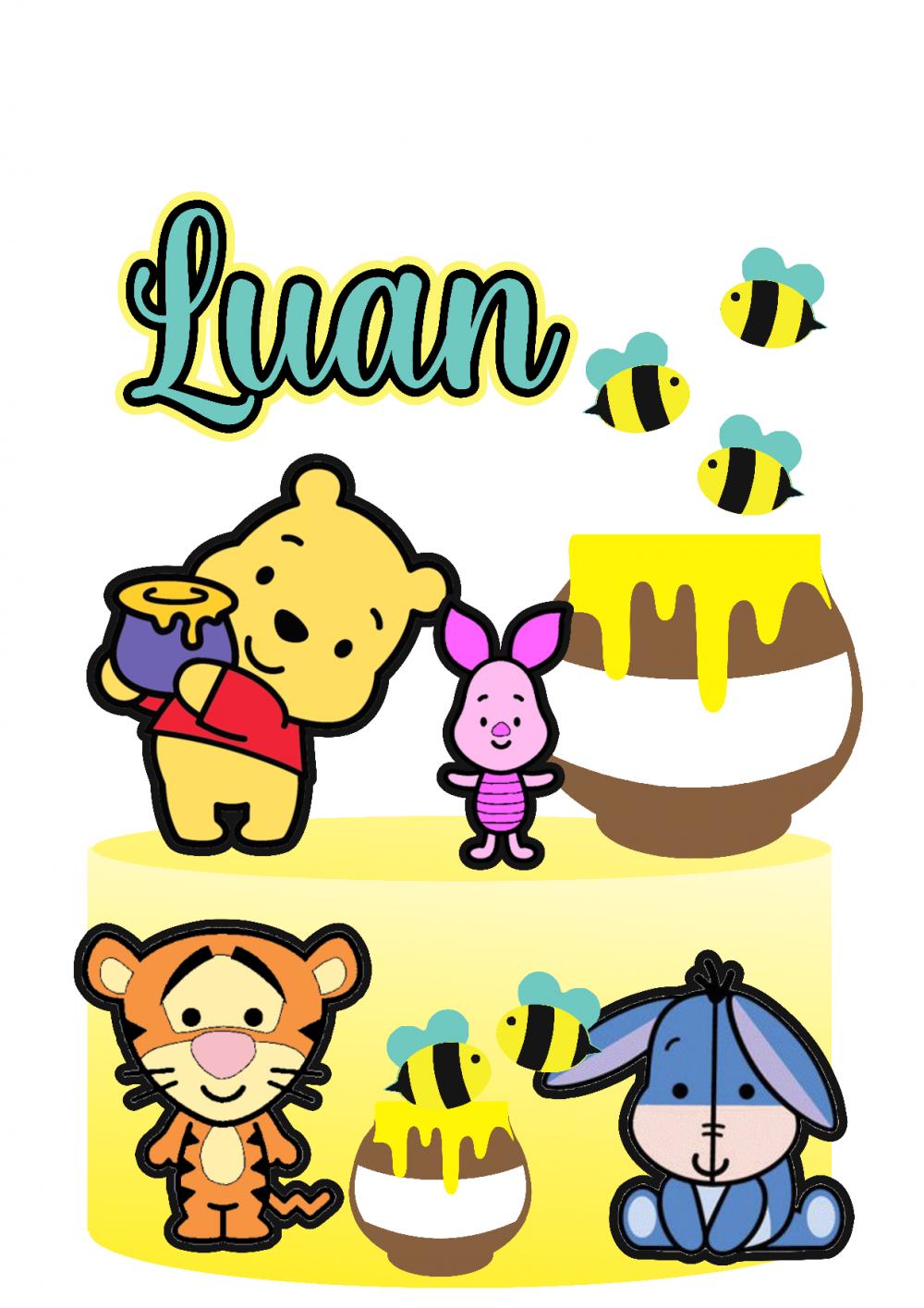 Topo de bolo Ursinho Pooh