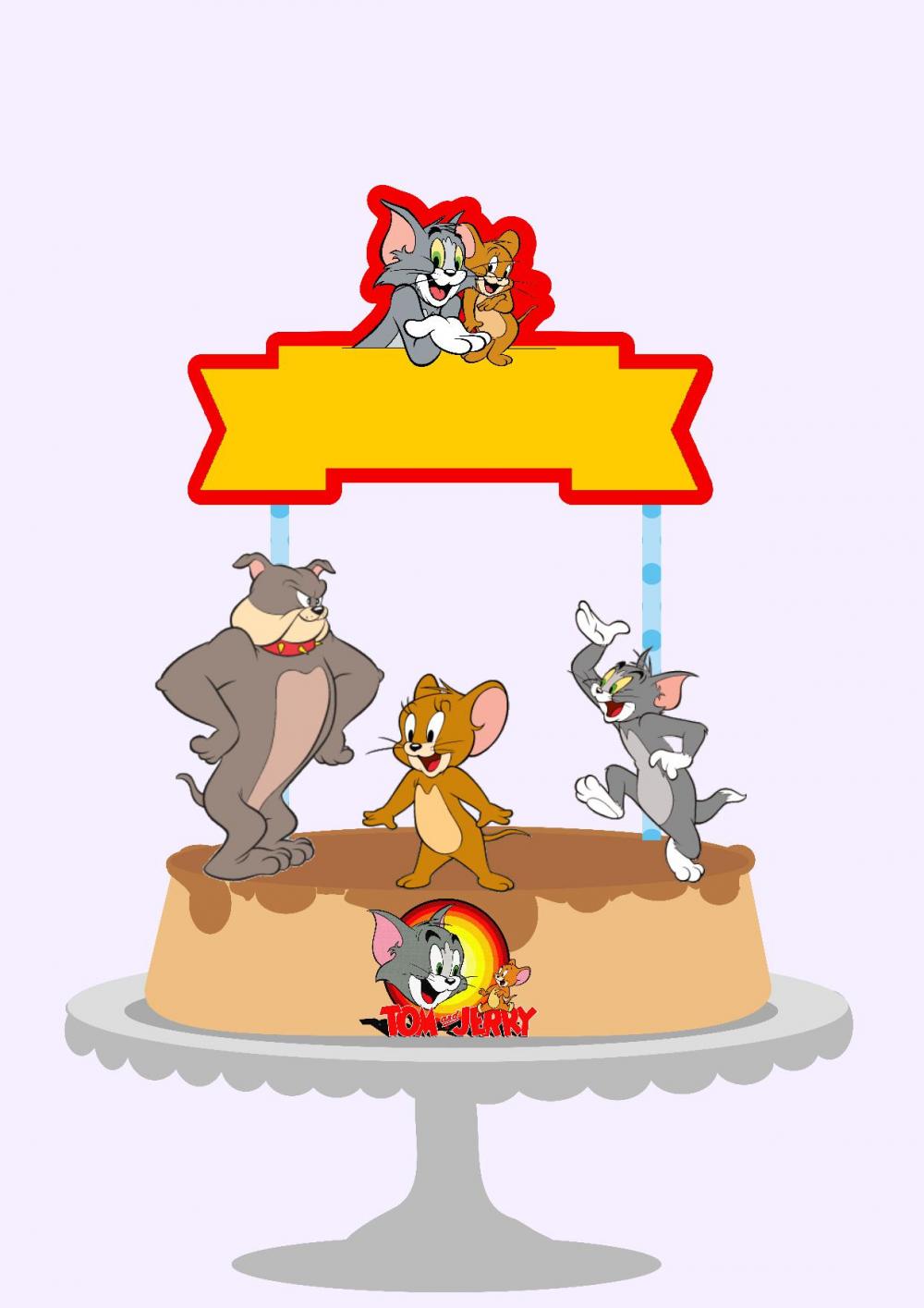 Topo de Bolo Tom e Jerry