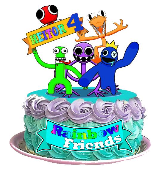 Topo de Bolo Rainbow Friends