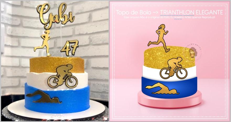 Topo de bolo Triatlon