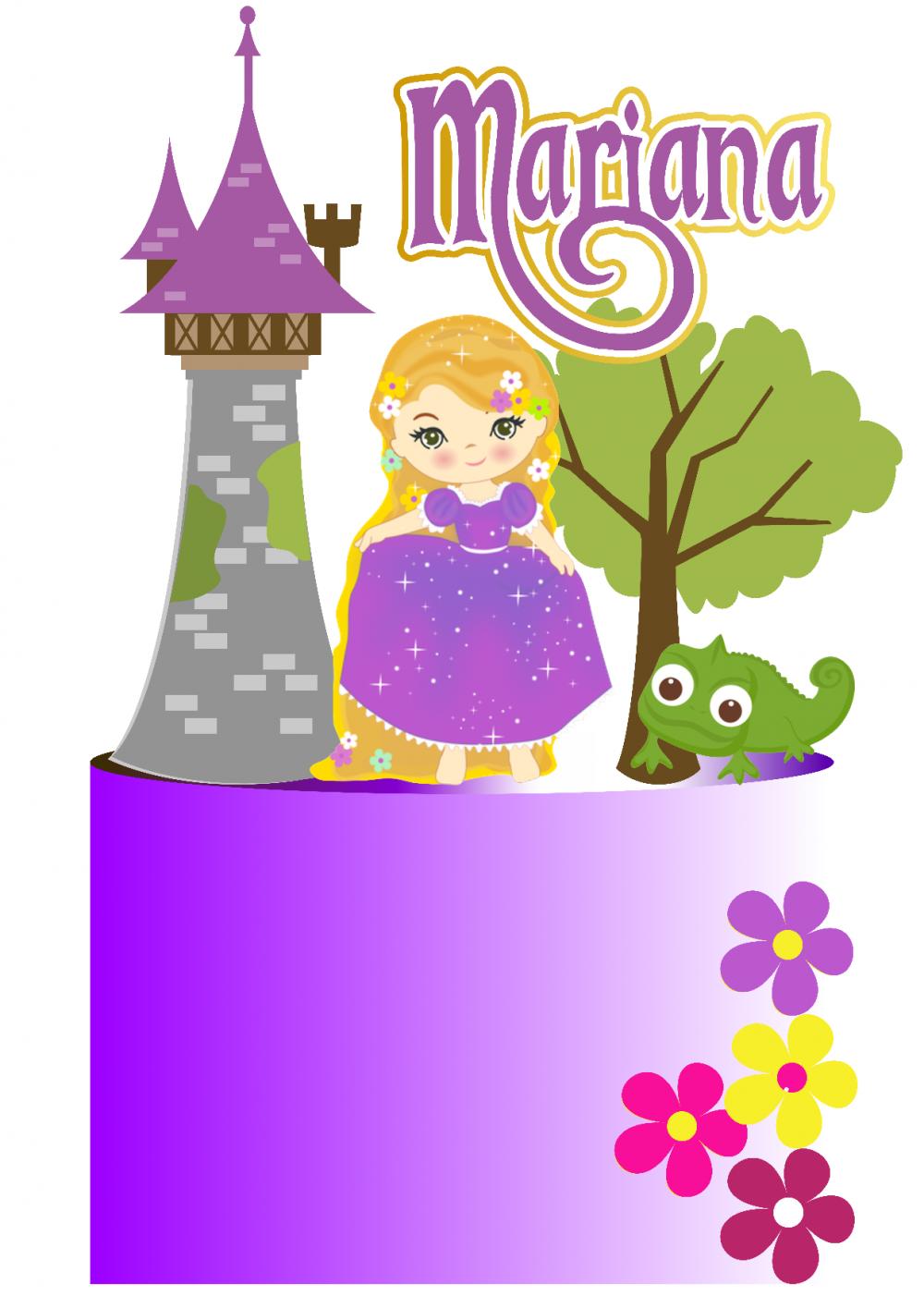 Topo de Bolo Rapunzel