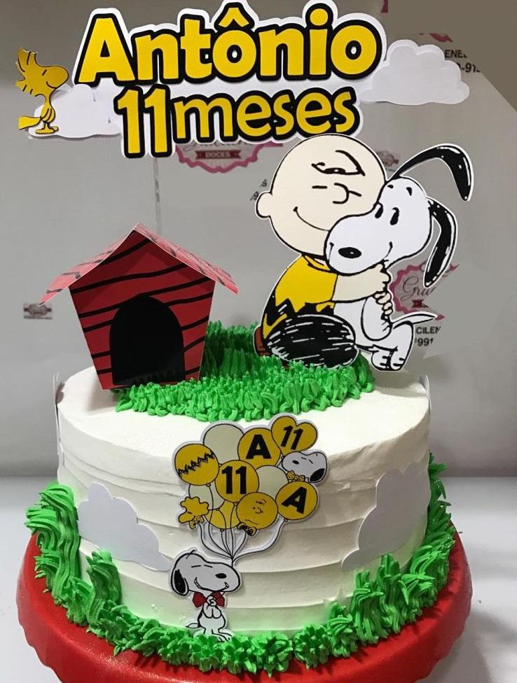 Topo de Bolo Snoopy