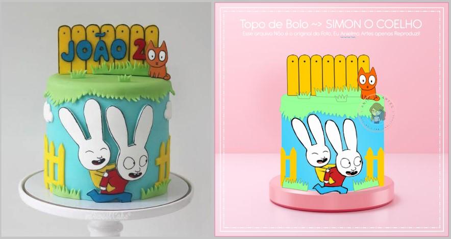 Topo de bolo Simon o Coelho