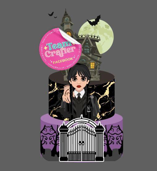 Arquivo de corte topo de bolo Wandinha