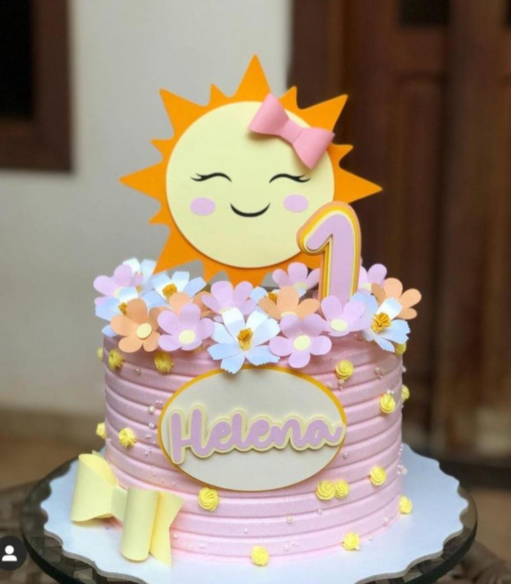 Topo de Bolo Sol Cute