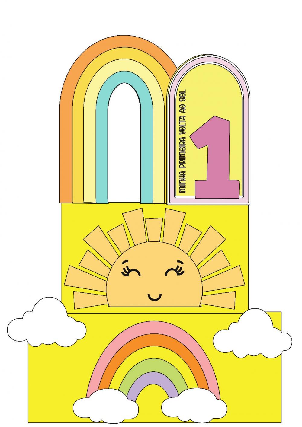 Topo de Bolo Sol Cute