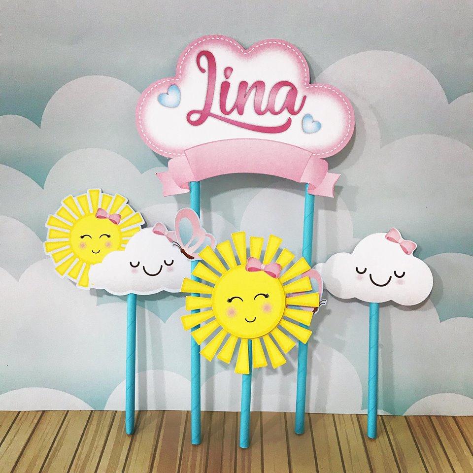 Topo de Bolo Sol Cute