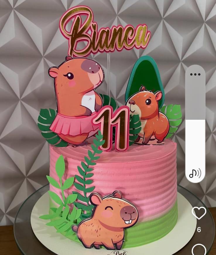 Arquivo de corte topo de bolo Capivara