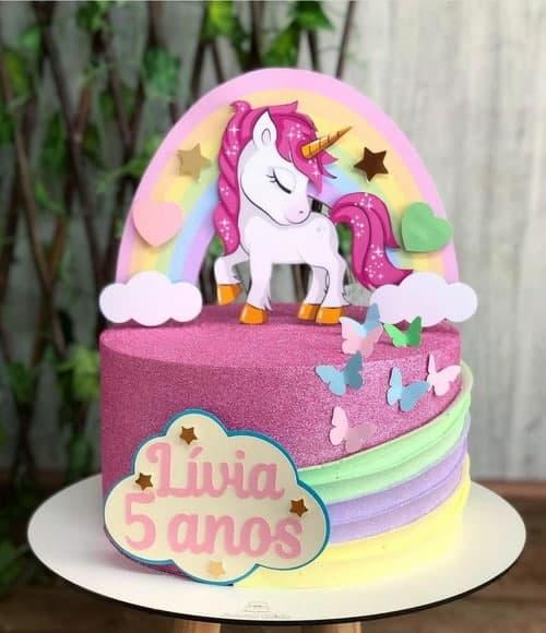 Topo de Bolo Unicórnio