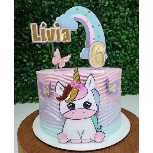 Topo de Bolo Unicórnio