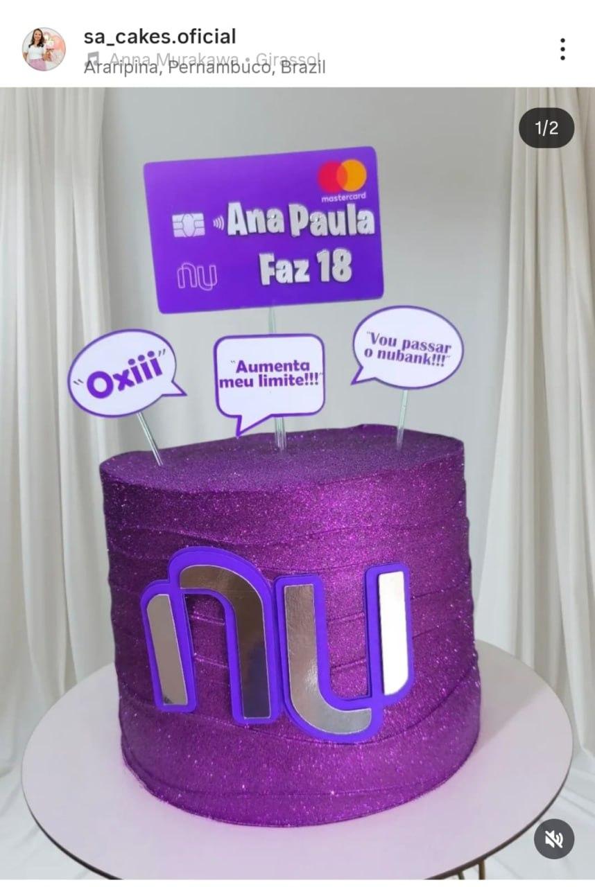 Topo de bolo Nubank