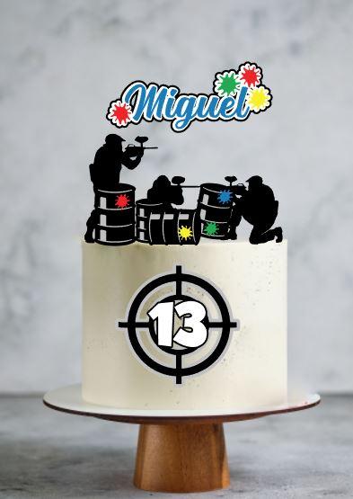 Topo de bolo Paintball